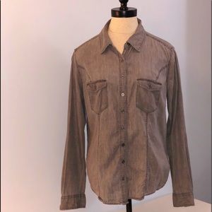 Style & Co gray Jean style button down